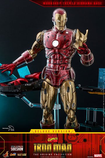 Marvel The Origins Collection Comic Masterpiece Action Figure 1/6 Iron Man Deluxe Version 33 cm