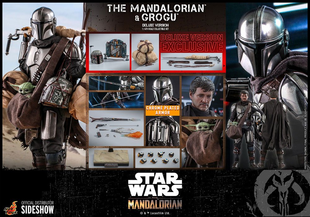 Star Wars HOT TOY The Mandalorian Action Figure 2-Pack 1/6 The Mandalorian & Grogu